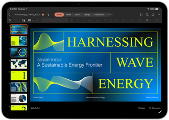 iPad Air 屏幕显示 Microsoft Powerpoint app