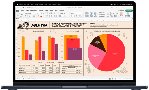 MacBook Pro 屏幕显示 Microsoft Excel app