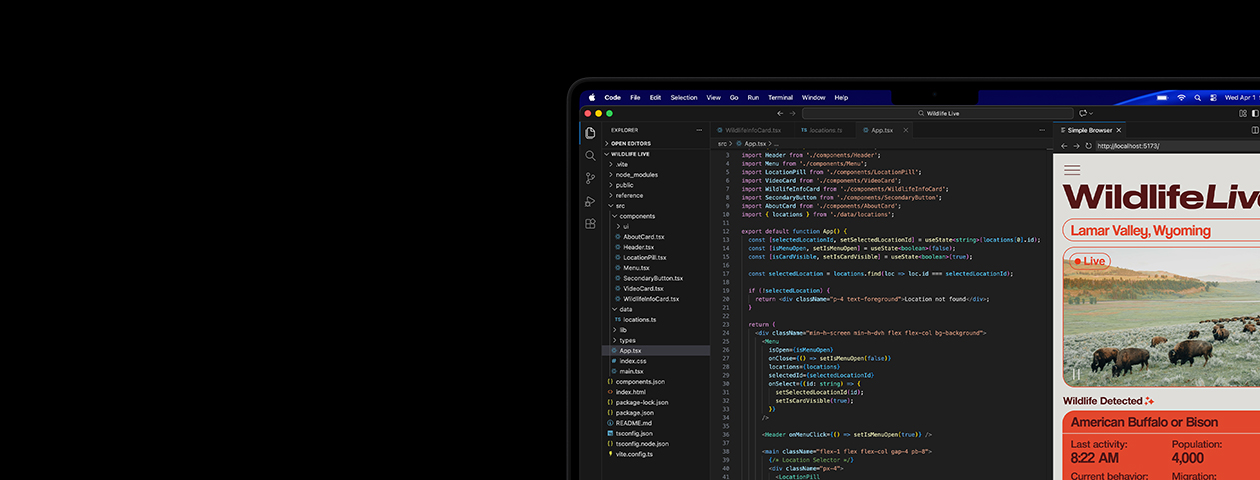 在 Mac 上运行的 Xcode，展示 AI 编程助手 Claude Agent，以及 iPhone 上的 app 预览效果。