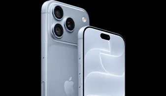 冰川蓝色 iPhone 18 Pro，背面和正面外观，展示热锻铝金属一体成型机身和超瓷晶面板。