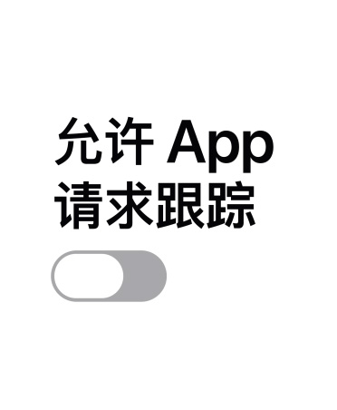 图片展示“允许 App 请求跟踪”的按钮正处于灰色的关闭状态。