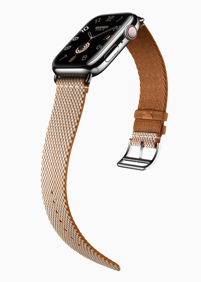搭配 Twill Jump 表带的 Apple Watch Hermès。
