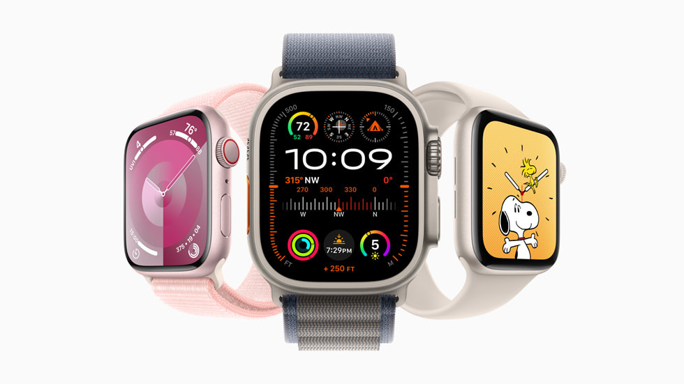 三支 Apple Watch 设备代表 Apple Watch 家族最新产品阵容。