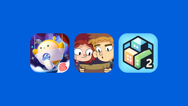 《蛋仔派對》、《Lost in Play》和《Pocket City 2》的 app 標誌。