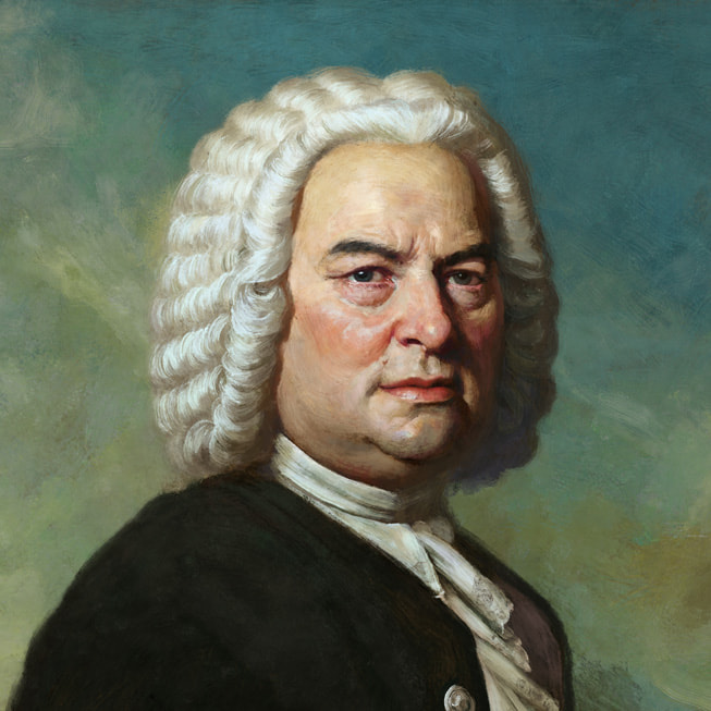 Apple Music 古典乐中作曲家约翰·塞巴斯蒂安·巴赫的肖像。