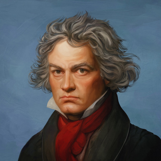 Apple Music 古典乐中作曲家路德维希·凡·贝多芬的肖像。