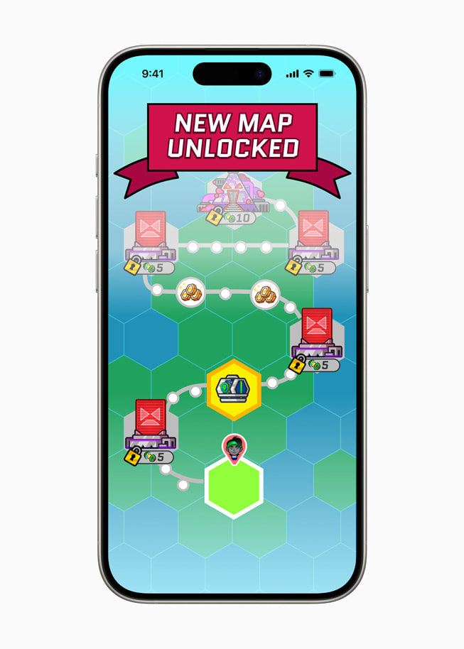 iPhone 15 Pro 显示 Run Legends 中的地图。
