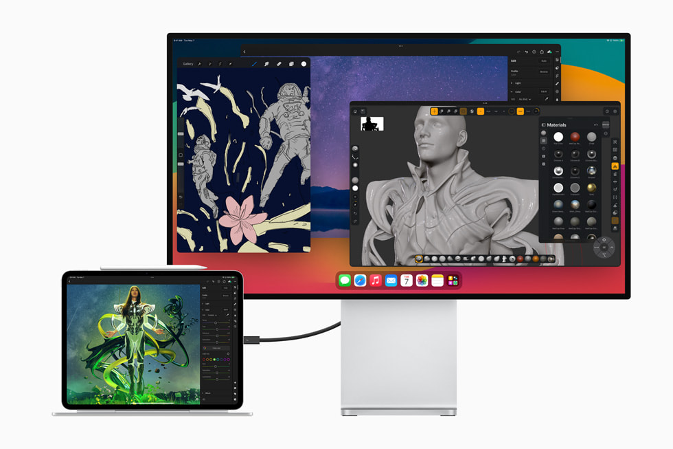 连接至 iMac 的 iPad Pro。
