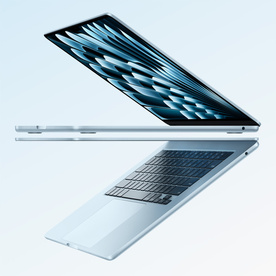 Apple 推出搭载M4 芯片的新款MacBook Air，新增惊艳的天蓝色外观