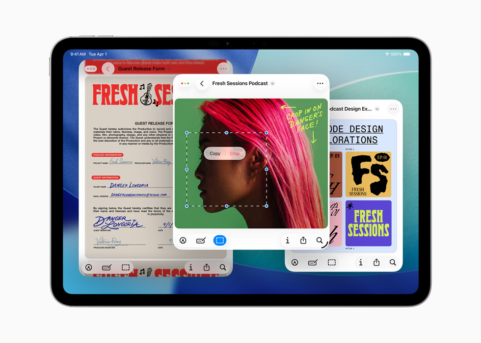 iPad Pro 显示着预览 app。