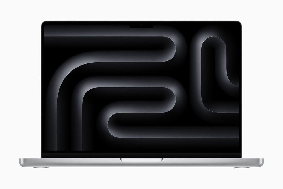 银色 14 英寸 MacBook Pro。