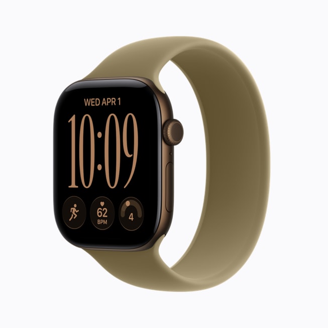 古铜色铝金属表壳 Apple Watch Series 12。
