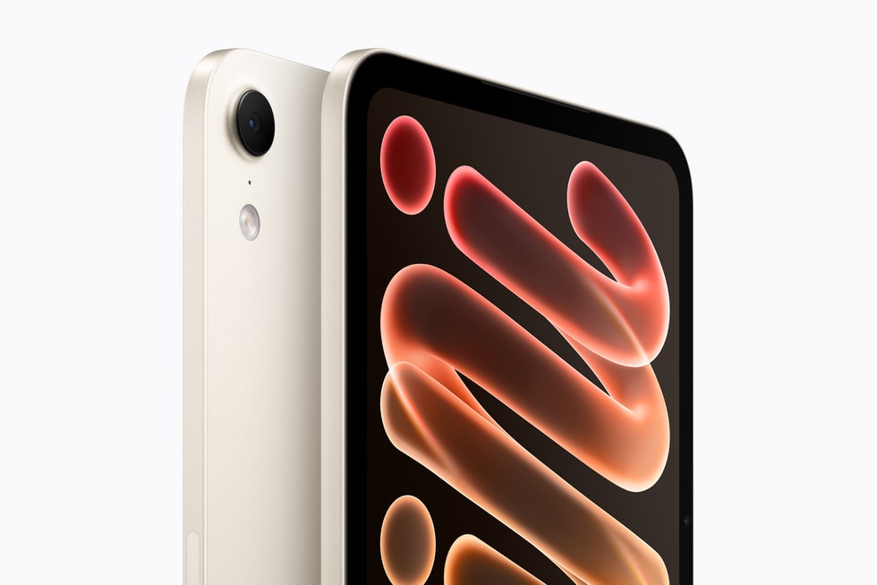 图中展示着星光色 iPad mini。