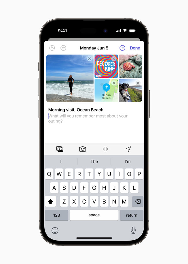 一位用户在 iPhone 14 Pro 上记录清晨前往 Ocean Beach 的经历。