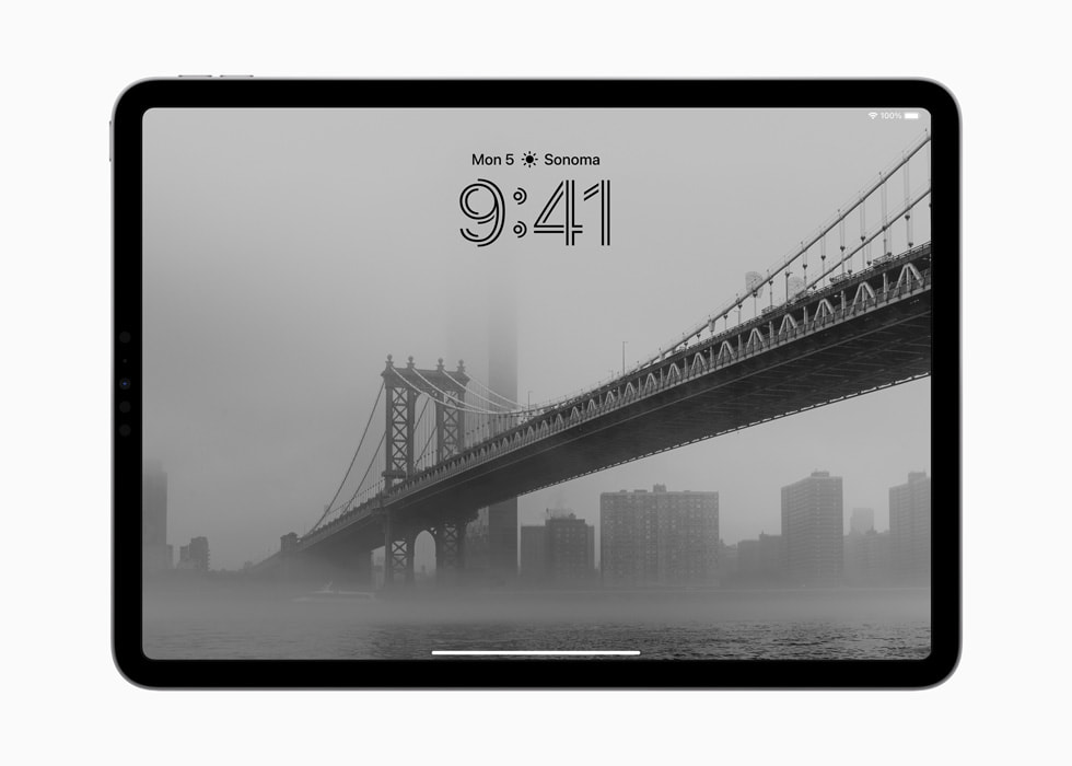 iPad Pro 锁定屏幕的字体定制选项。