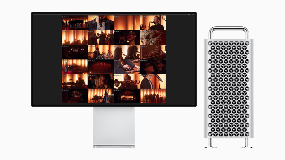 搭载 M2 Ultra 的 Mac Pro 正在 Mac Studio 上将视频编码为 ProRes 格式。