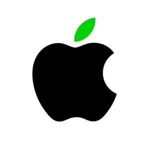 展示带有绿叶的 Apple 环境标志。