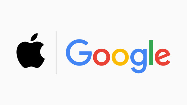 Apple 与 Google 的公司标志。