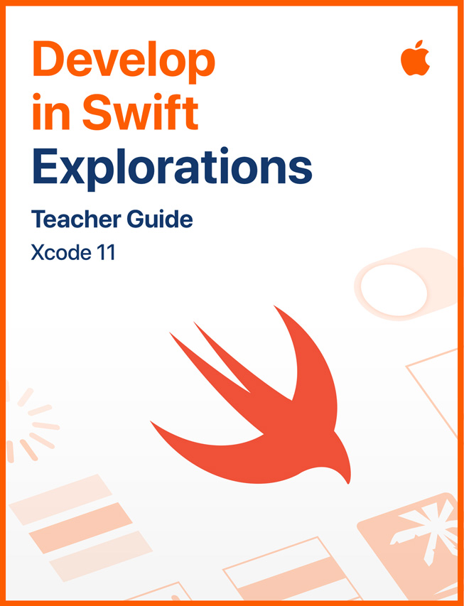 《使用 Swift 开发：探索》学生指南的图片。