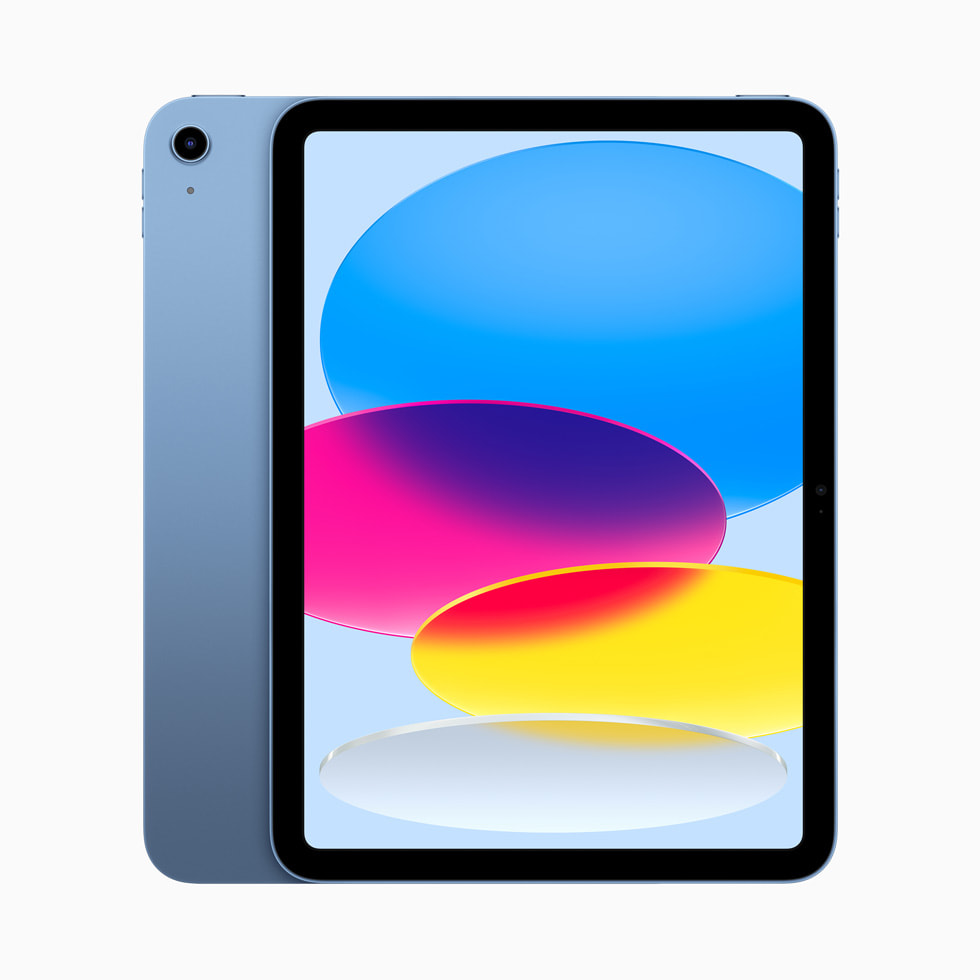 蓝色的新款 iPad。