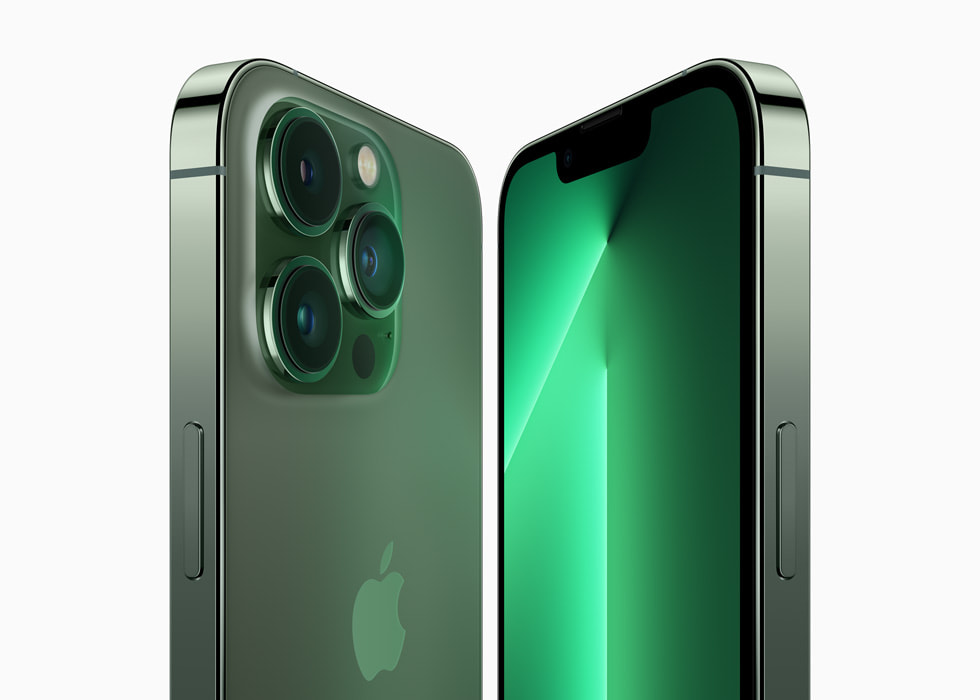 新推出的苍岭绿色 iPhone 13 Pro。