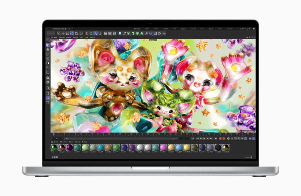 运行 Redshift 的 Maxon Cinema 4D 的 MacBook Pro。