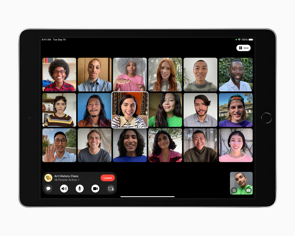 A Group FaceTime video call on the new iPad. 