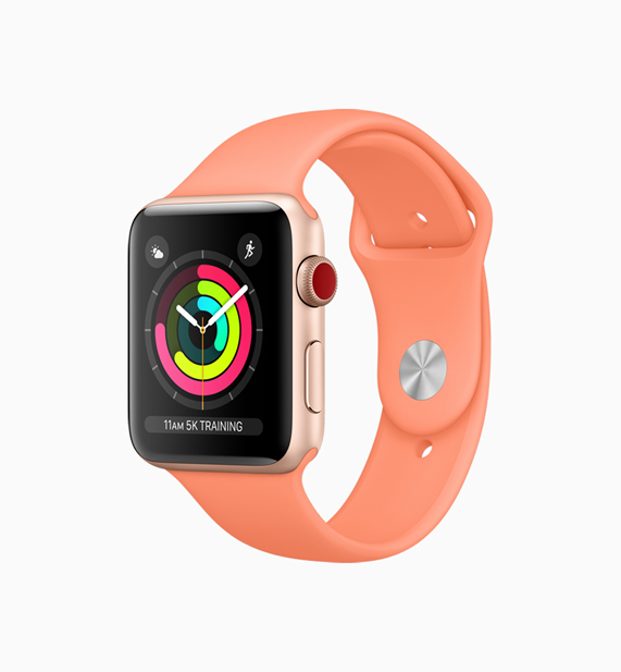Apple Watch 搭配新款桃红色表带