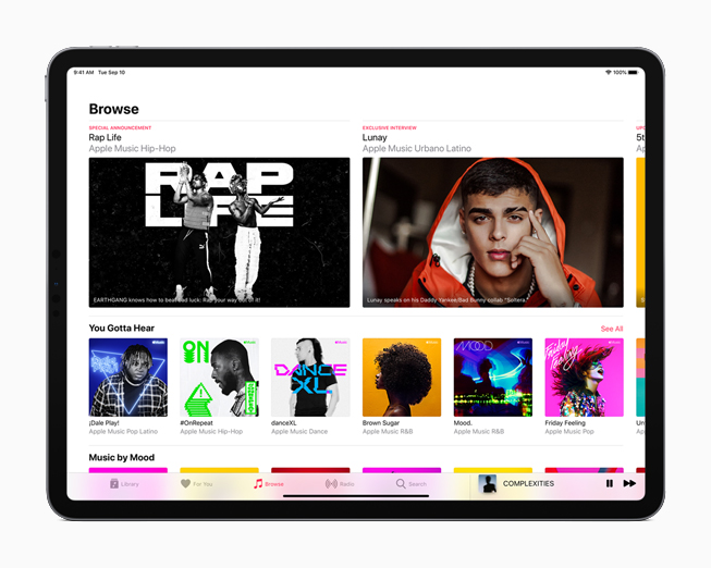iPad 上显示有 Apple Music。