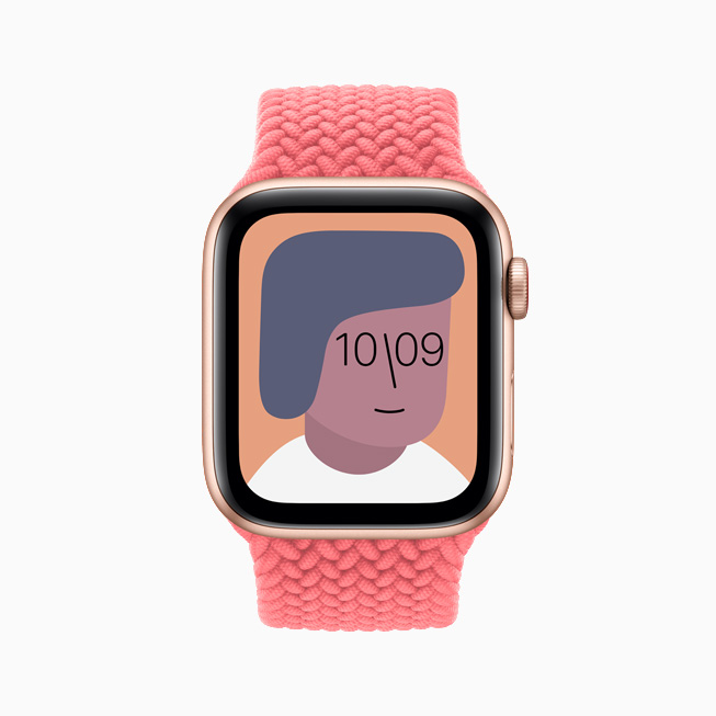 Apple Watch SE 上显示的艺术家表盘。