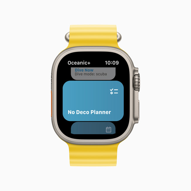 Apple Watch Ultra 上的 Oceanic+ app 潜水者的免减压时间。
