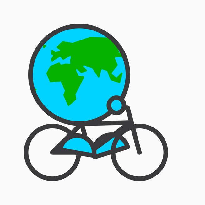 地球日徽章贴纸的动态 GIF 图。