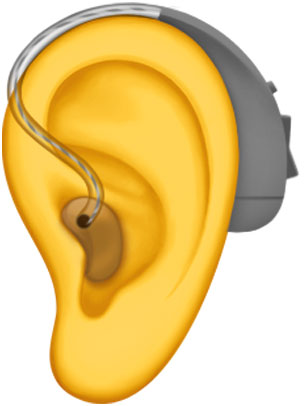 戴着助听器的耳朵表情符号