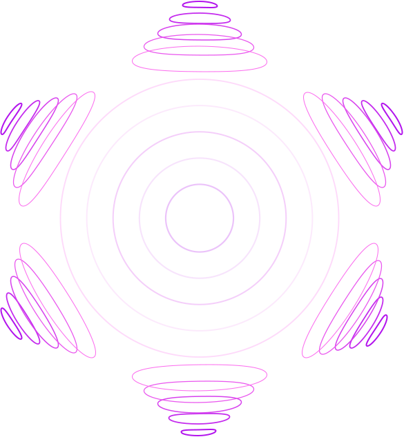 紫色声波形成一个圈，环绕着标题。