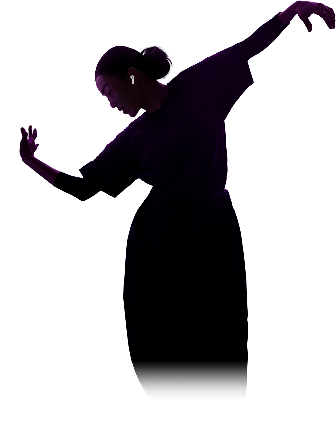 一位舞者戴着 AirPods 4