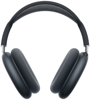 午夜色 AirPods Max 2 耳机的正面外观。