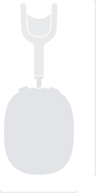 AirPods Max 2 侧面外观的剪影插图，显示设备深度为 83.4 毫米、高度为 187.3 毫米。