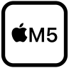 圆角方形图案，内部是 Apple 标志，旁边有“M5”字样