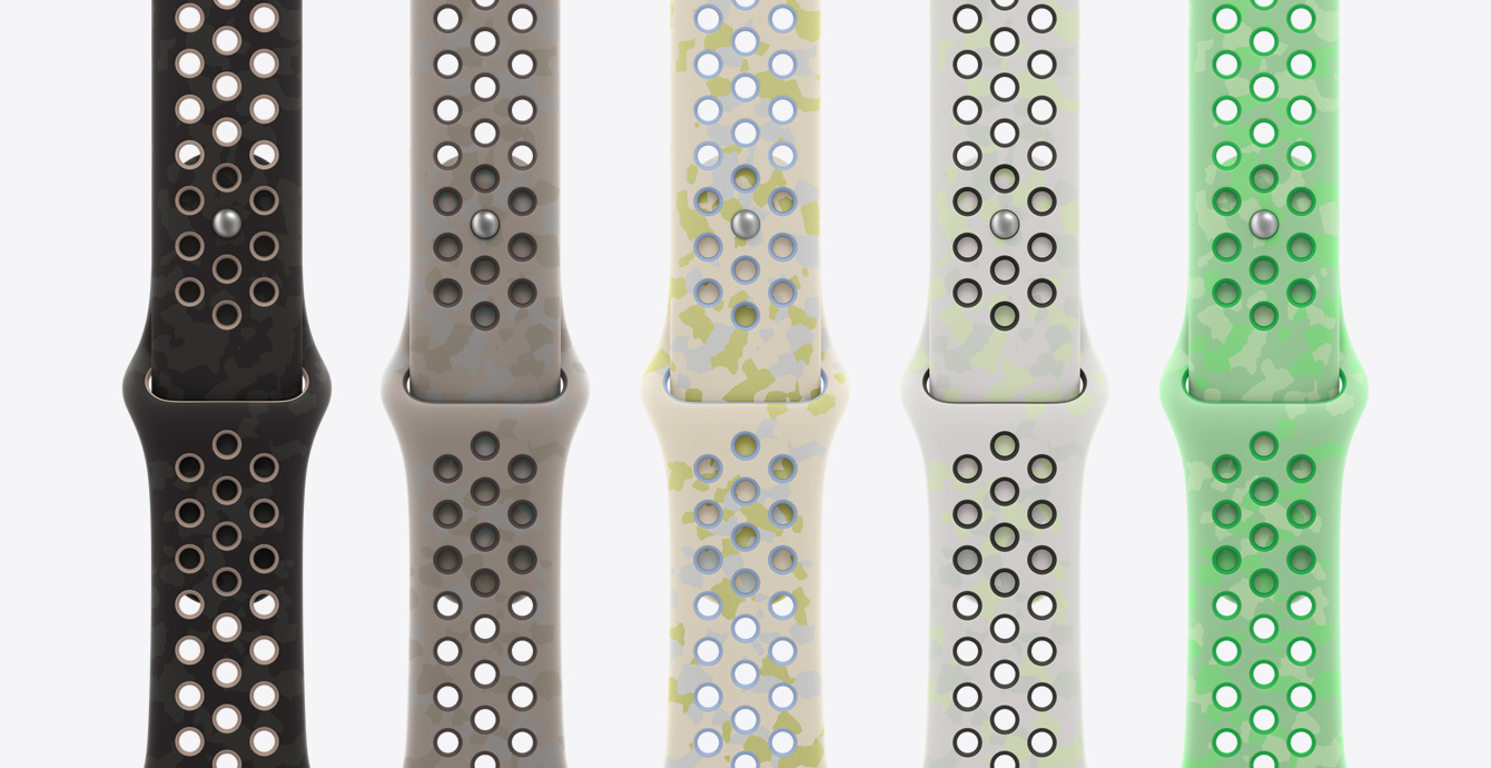 多种颜色的 Nike 运动表带