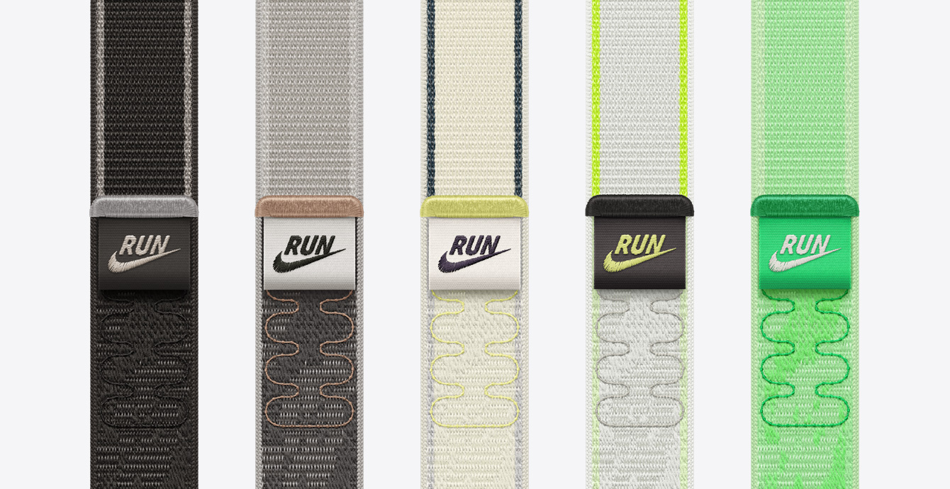 多种颜色的 Nike 回环式运动表带