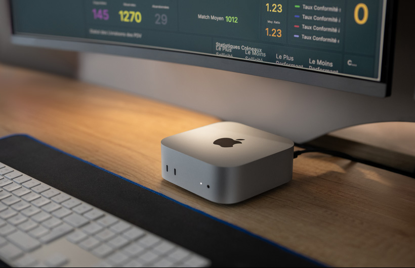 Tut Tut 总部的客户服务支持团队使用 Mac mini 办公。