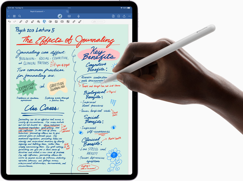 iPad Air 屏幕上显示 Goodnotes 6