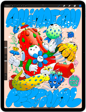 iPad Air 屏幕上显示 Procreate app