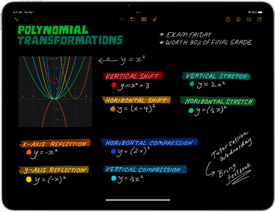 iPad Air 屏幕上显示备忘录 app
