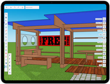 iPad Pro 屏幕显示 SketchUp app