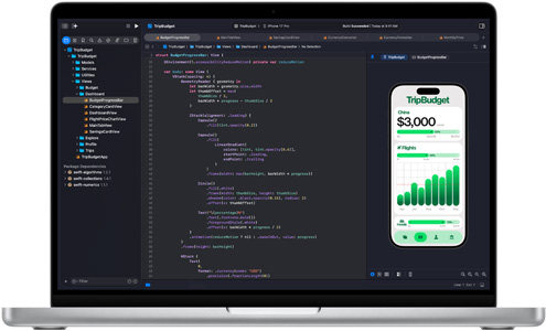 MacBook Pro 屏幕显示 Xcode app