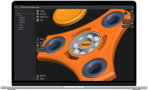 MacBook Air 屏幕显示 Shapr3D app