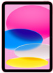 iPad, front view, vibrant oval design featuring pink, blue, and yellow hues