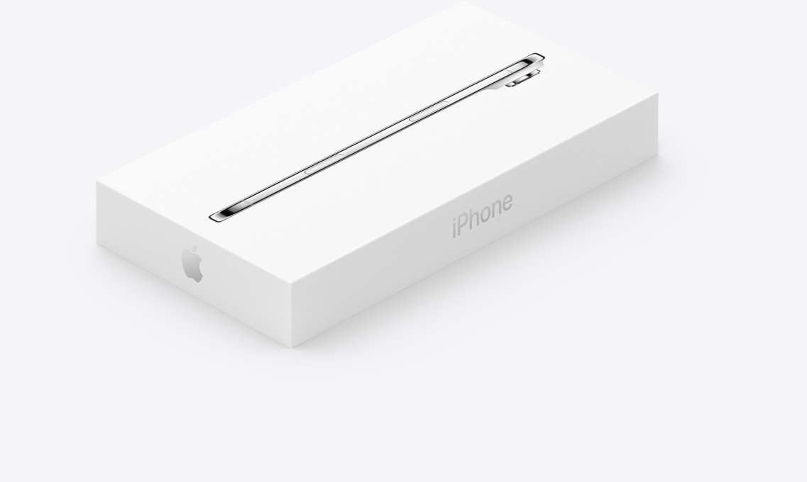 iPhone Air 的白色包装盒，盒盖上印有 iPhone Air 侧面外观，侧面印有 iPhone 字样。