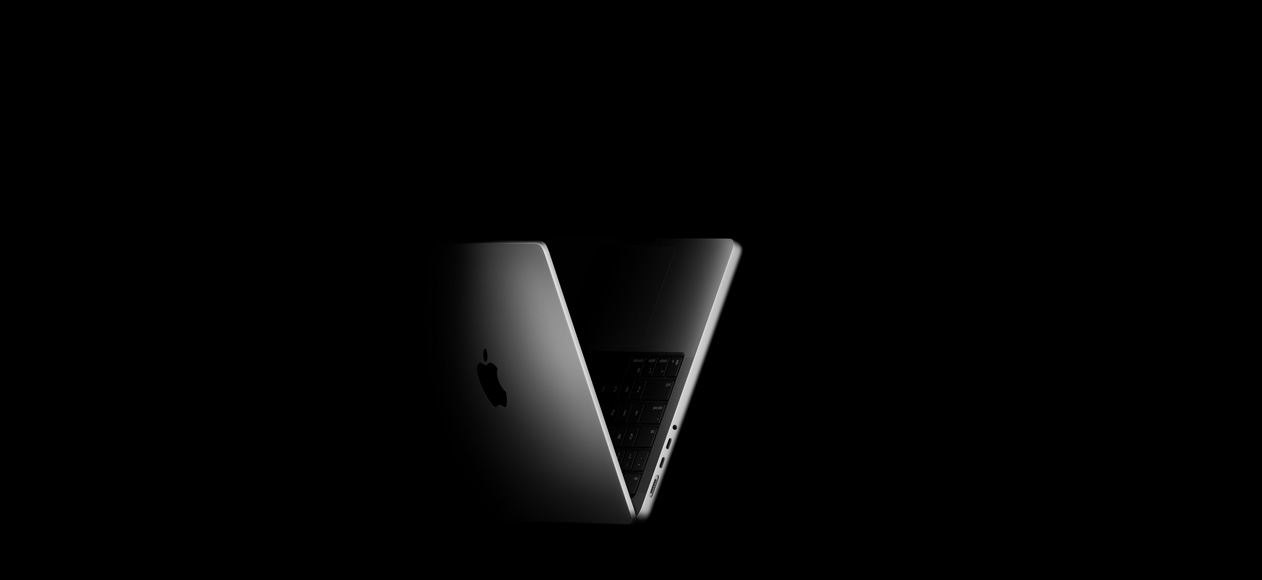 MacBook Pro 呈 V 形摆放，V 也代表罗马数字 5，意指 M5 系列芯片。